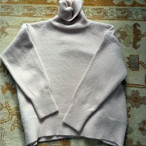 Quince Cozy Light Pink Turtleneck Sweater